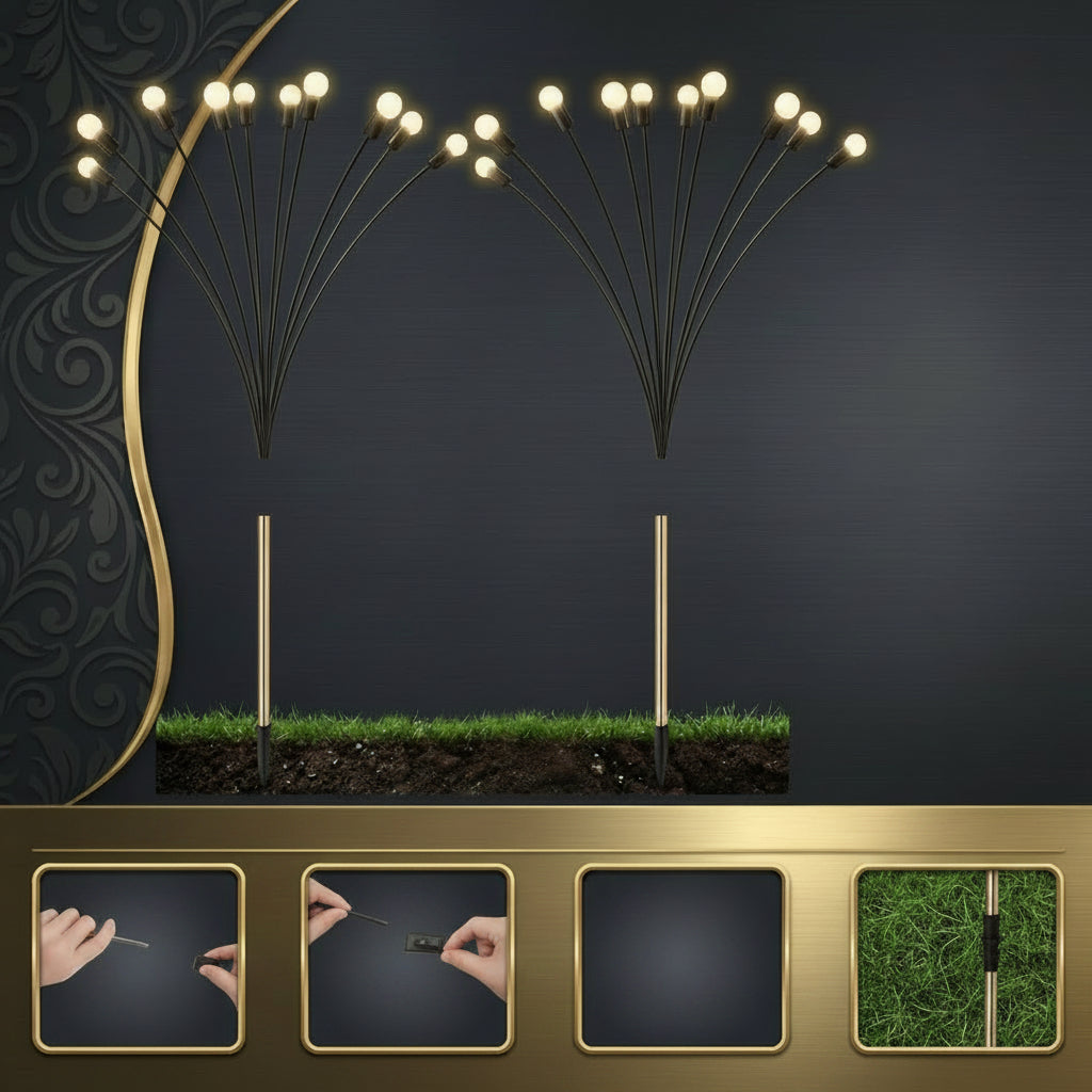 ## Solar-Gartenleuchte für den Außenbereich – Firefly Stimmungsleuchte mit beweglichem Stab