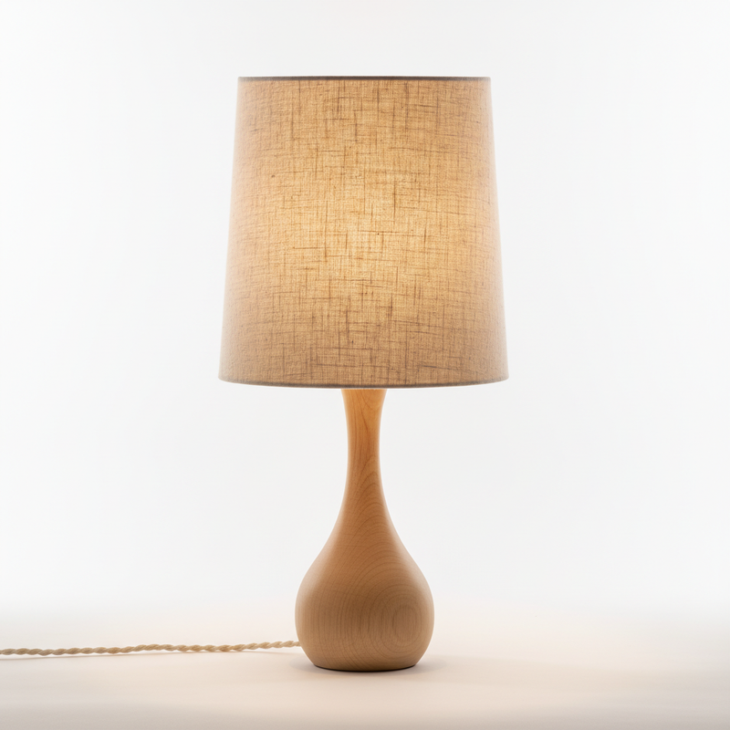 Aldea Tischlampe mit Leinen-Trommelschirm